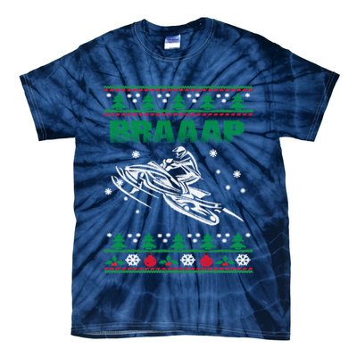 Braaap Snowmobiling Ugly Christmas Tie-Dye T-Shirt