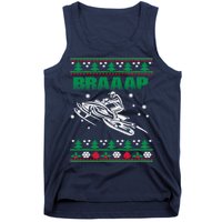 Braaap Snowmobiling Ugly Christmas Tank Top