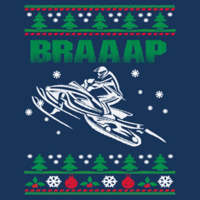 Braaap Snowmobiling Ugly Christmas Tank Top