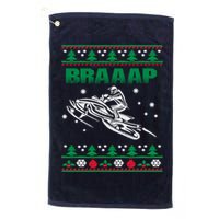 Braaap Snowmobiling Ugly Christmas Golf Towel