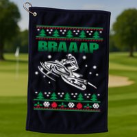 Braaap Snowmobiling Ugly Christmas Golf Towel