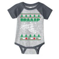 Braaap Snowmobiling Ugly Christmas Infant Baby Jersey Bodysuit