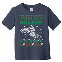 Braaap Snowmobiling Ugly Christmas Toddler T-Shirt