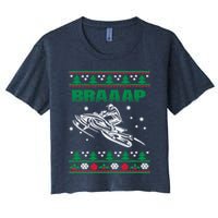 Braaap Snowmobiling Ugly Christmas Crop Top