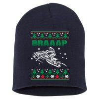 Braaap Snowmobiling Ugly Christmas Short Acrylic Beanie