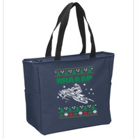 Braaap Snowmobiling Ugly Christmas Zip Tote Bag