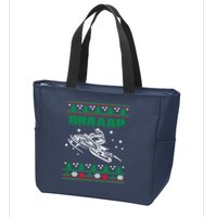 Braaap Snowmobiling Ugly Christmas Zip Tote Bag