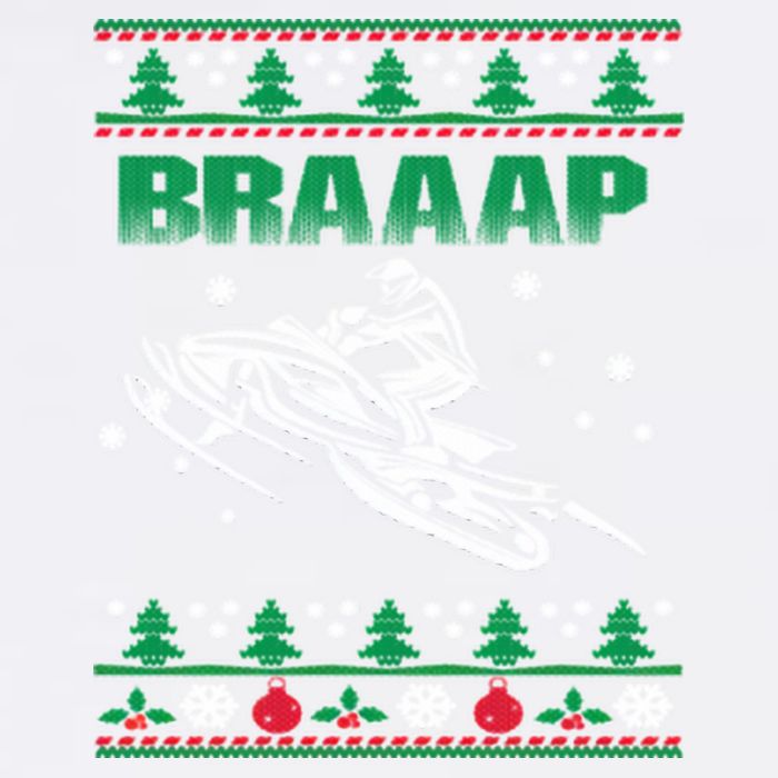 Braaap Snowmobiling Ugly Christmas Garment-Dyed Sweatshirt