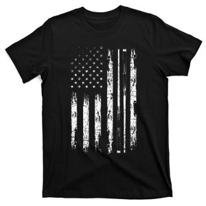 Billiard Stick USA Flag Pool Player 8 Ball Tournament Game T-Shirt