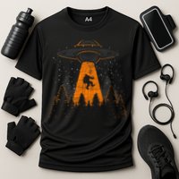 Bigfoot Sasquatch Ufo Alien Abduction Yeti Cryptid Bigfoot Performance Shirt
