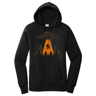 Bigfoot Sasquatch Ufo Alien Abduction Yeti Cryptid Bigfoot Women's Pullover Hoodie
