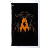 Bigfoot Sasquatch Ufo Alien Abduction Yeti Cryptid Bigfoot Golf Towel