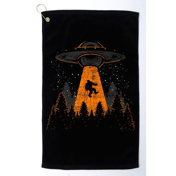 Bigfoot Sasquatch Ufo Alien Abduction Yeti Cryptid Bigfoot Golf Towel