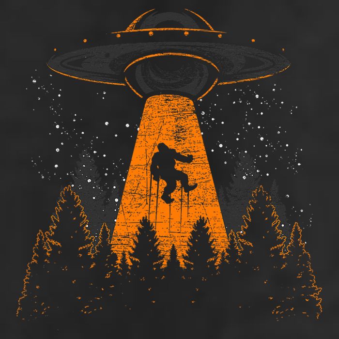 Bigfoot Sasquatch Ufo Alien Abduction Yeti Cryptid Bigfoot Golf Towel