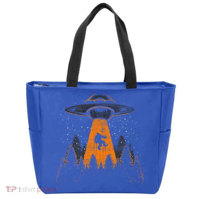 Bigfoot Sasquatch Ufo Alien Abduction Yeti Cryptid Bigfoot Zip Tote Bag