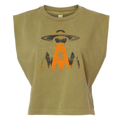 Bigfoot Sasquatch Ufo Alien Abduction Yeti Cryptid Bigfoot Garment-Dyed Women's Muscle Tee