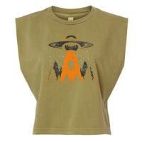 Bigfoot Sasquatch Ufo Alien Abduction Yeti Cryptid Bigfoot Garment-Dyed Women's Muscle Tee