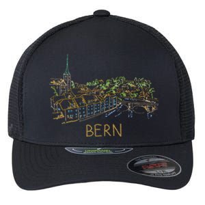 Bern Switzerland Unique Hand Drawn Art Flexfit Unipanel Trucker Cap