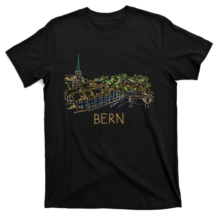 Bern Switzerland Unique Hand Drawn Art T-Shirt