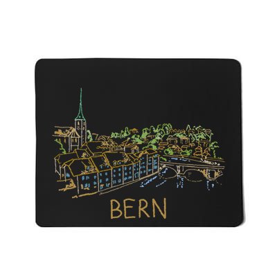 Bern Switzerland Unique Hand Drawn Art Mousepad