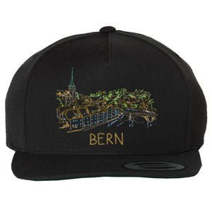 Bern Switzerland Unique Hand Drawn Art Wool Snapback Cap