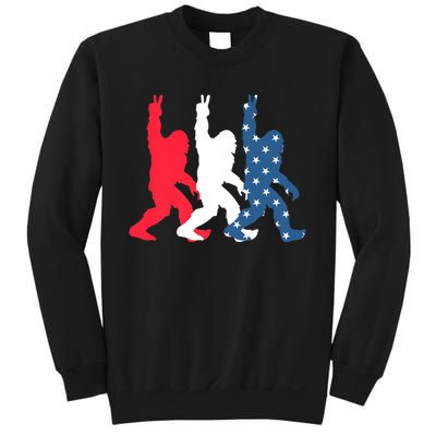 Bigfoot Sasquatch USA Flag Colors 4H Of July Patriotic Gift Sweatshirt