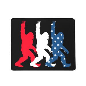 Bigfoot Sasquatch USA Flag Colors 4H Of July Patriotic Gift Mousepad