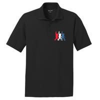 Bigfoot Sasquatch USA Flag Colors 4H Of July Patriotic Gift PosiCharge RacerMesh Polo