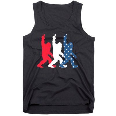 Bigfoot Sasquatch USA Flag Colors 4H Of July Patriotic Gift Tank Top