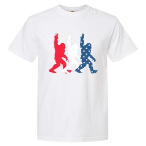 Bigfoot Sasquatch USA Flag Colors 4H Of July Patriotic Gift Garment-Dyed Heavyweight T-Shirt