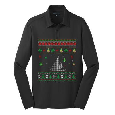 Best Sailing Ugly Christmas Design For Ever Silk Touch Performance Long Sleeve Polo