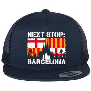 Barcelona Summer Vacation Trip Next Stop Spain Vacay Vibes Gift Flat Bill Trucker Hat