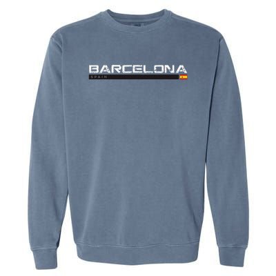 Barcelona Spain Vintage Retro Garment-Dyed Sweatshirt