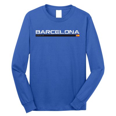 Barcelona Spain Vintage Retro Long Sleeve Shirt