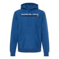 Barcelona Spain Vintage Retro Premium Hoodie