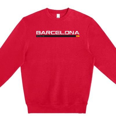 Barcelona Spain Vintage Retro Premium Crewneck Sweatshirt