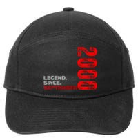 Born September Vintage Birthday Legend Since September 2000 7-Panel Snapback Hat