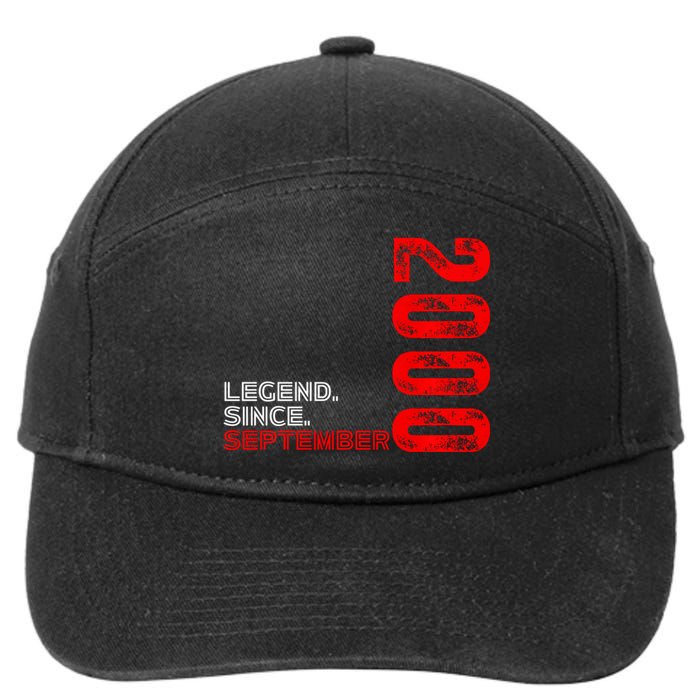 Born September Vintage Birthday Legend Since September 2000 7-Panel Snapback Hat