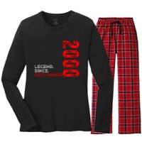 Born September Vintage Birthday Legend Since September 2000 Women's Long Sleeve Flannel Pajama Set 