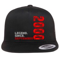 Born September Vintage Birthday Legend Since September 2000 Flat Bill Trucker Hat