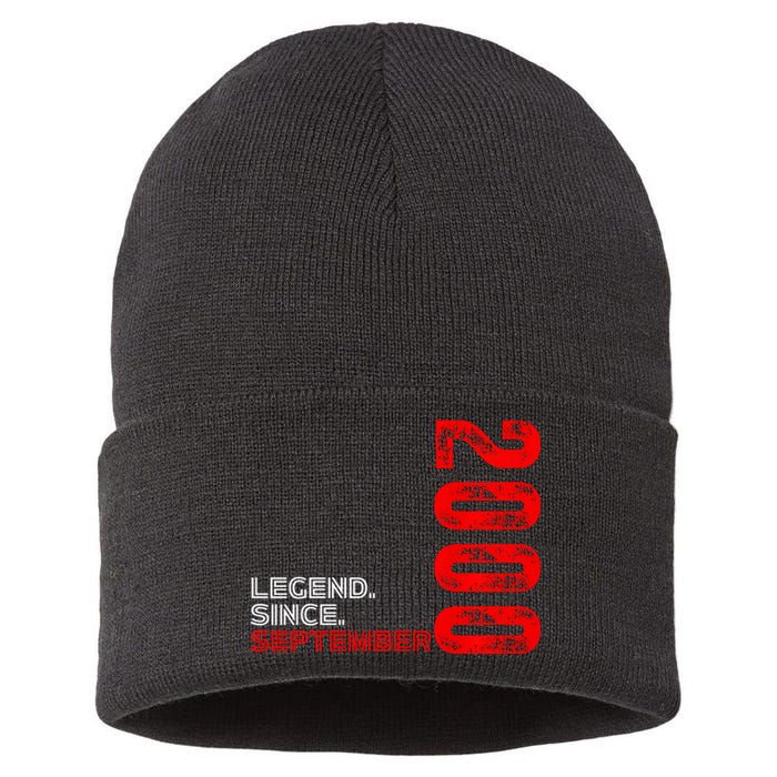 Born September Vintage Birthday Legend Since September 2000 Sustainable Knit Beanie