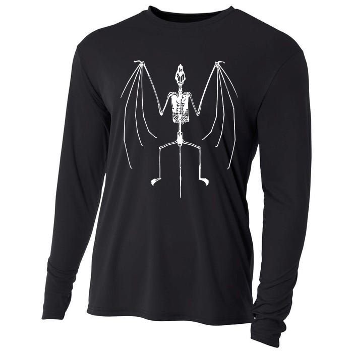 Bat Skeleton Vintage 90s Graphic Cooling Performance Long Sleeve Crew