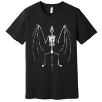 Bat Skeleton Vintage 90s Graphic Premium T-Shirt