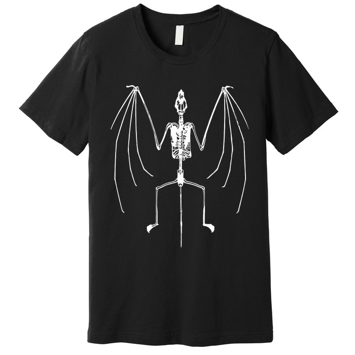 Bat Skeleton Vintage 90s Graphic Premium T-Shirt