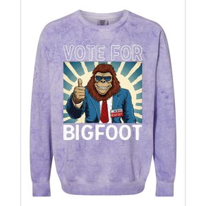 Bigfoot Sasquatch Vote For President Usa 2024 Colorblast Crewneck Sweatshirt