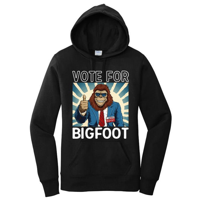 Bigfoot Sasquatch Vote For President Usa 2024 Women's Pullover Hoodie