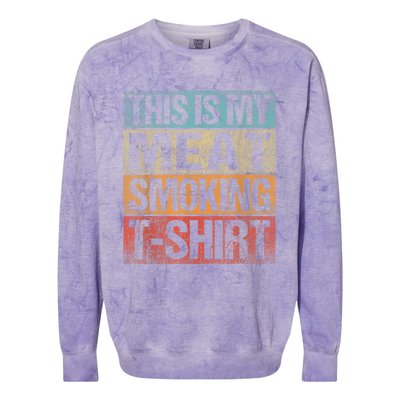 BBQ Smoker Vintage Retro This Is My Meat Smoking BBQ Colorblast Crewneck Sweatshirt