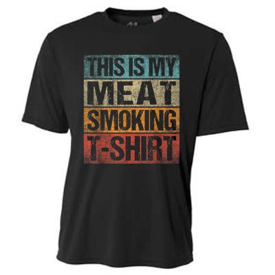 BBQ Smoker Vintage Retro This Is My Meat Smoking BBQ Cooling Performance Crew T-Shirt