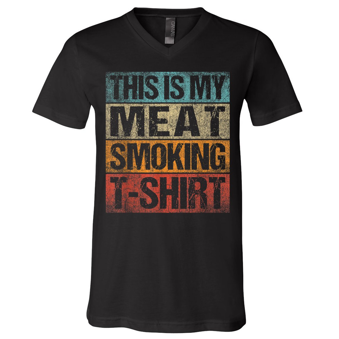 BBQ Smoker Vintage Retro This Is My Meat Smoking BBQ V-Neck T-Shirt