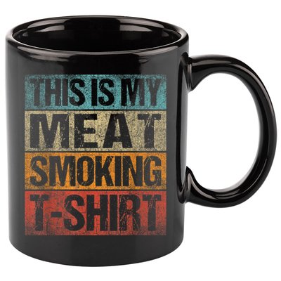 BBQ Smoker Vintage Retro This Is My Meat Smoking BBQ 11oz C Handle Ceramic Mug